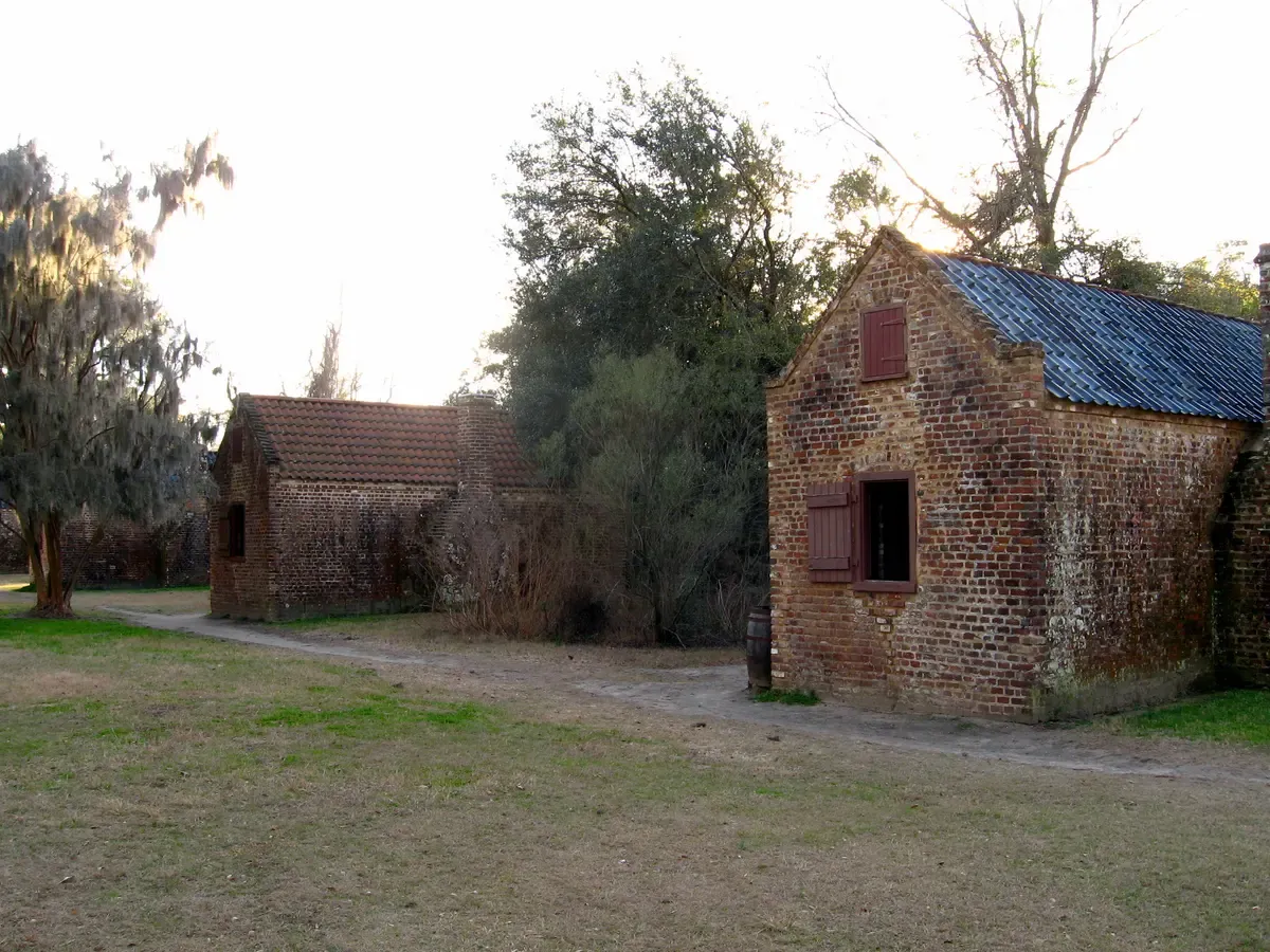 Brick slave cabins at Boone Hall Plantation near Charleston, South Carolina