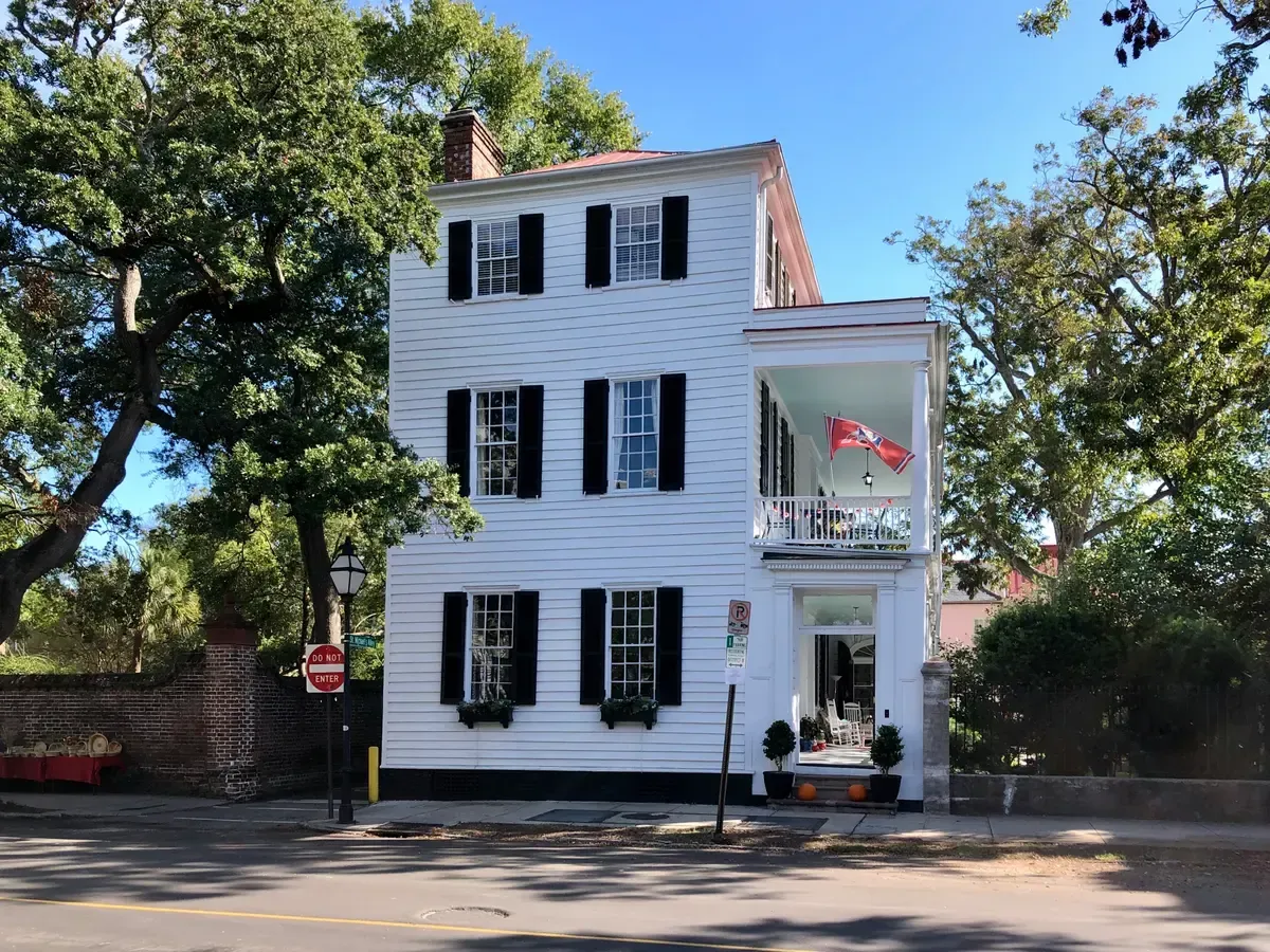 Historic white house on Meeting Street in Charleston, typical of a two days in Charleston itinerary